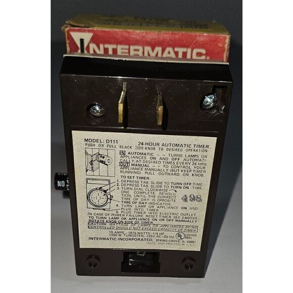Vintage Intermatic Time-All Model D111 24 Hour Automatic Timer IN BOX FREE SHIP - Picture 5 of 5